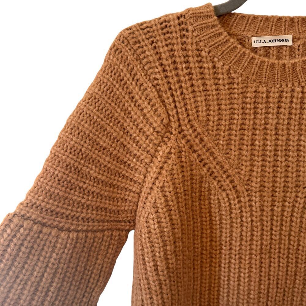 Ulla Johnson Kitty Baby Alpaca Chunky Knit Pullover Sweater Tan Brown Size M - Picture 6 of 9